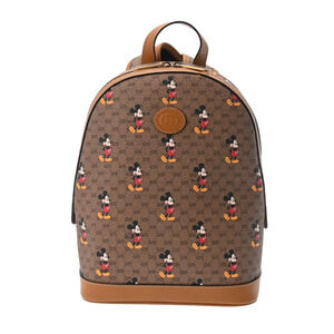 GUCCI GG Supreme Backpack Beige Tan Calfskin Daypack